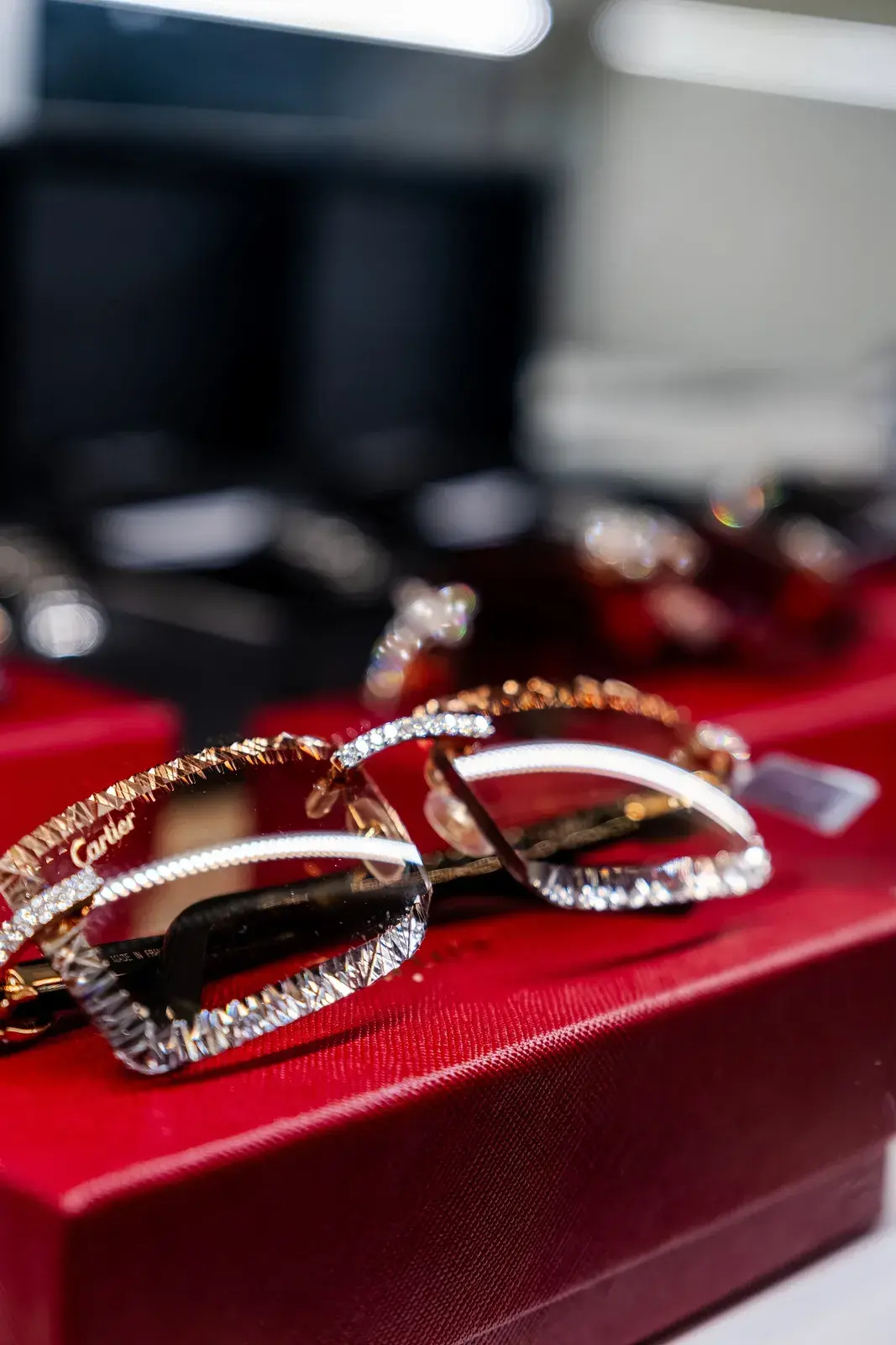 Diamond bangles on the counter