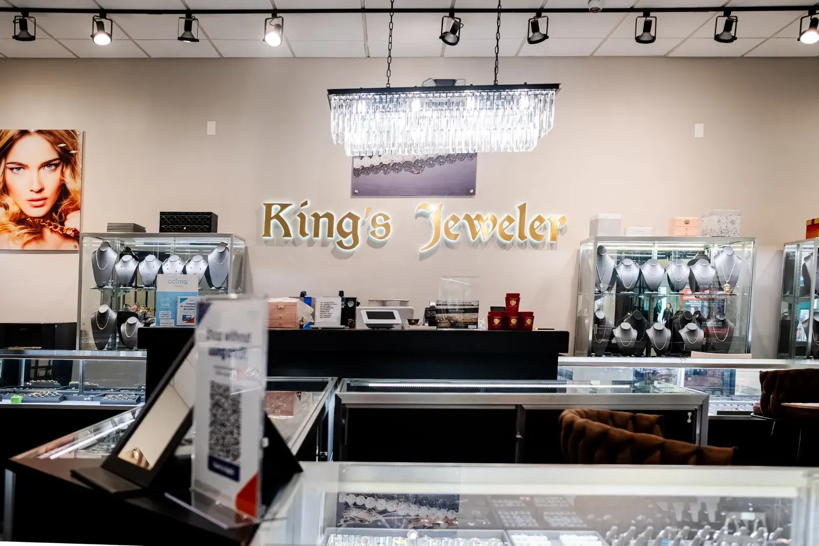 The watch counter at King's Jeweler