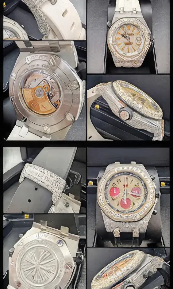 A luxury chronograph in for service