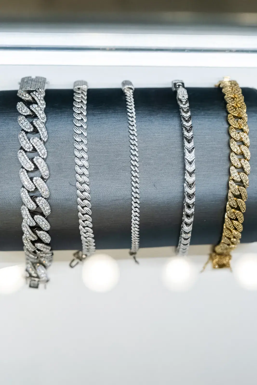 Iced-out Cuban link bracelets
