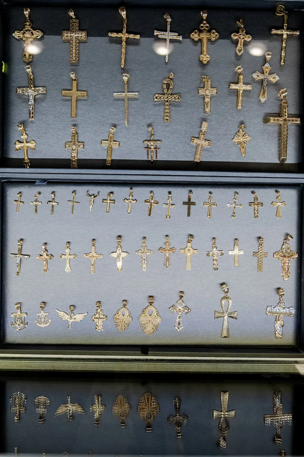 Gold cross pendants